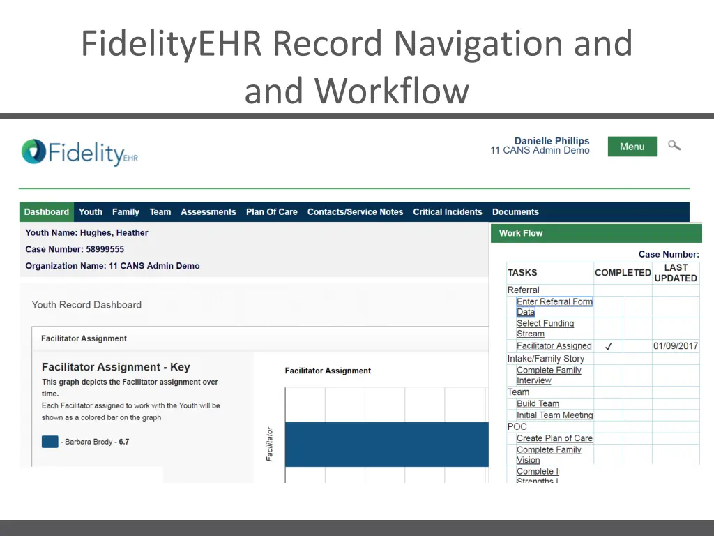 fidelityehr record navigation and and workflow