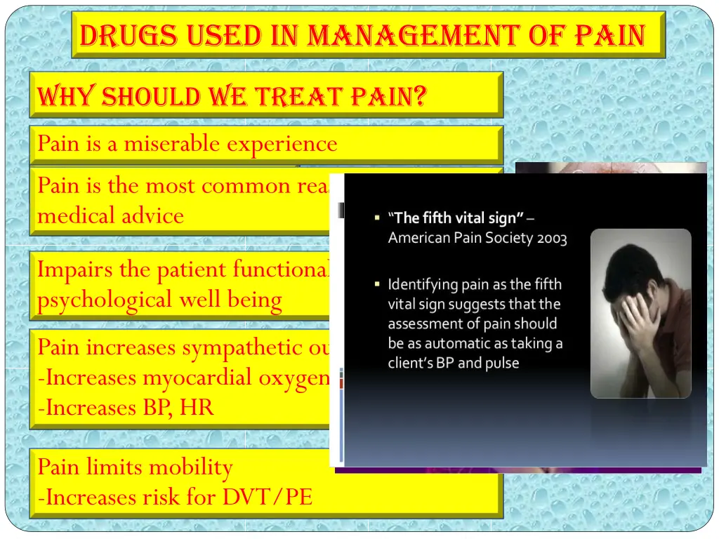 drugs used in management of pain 1