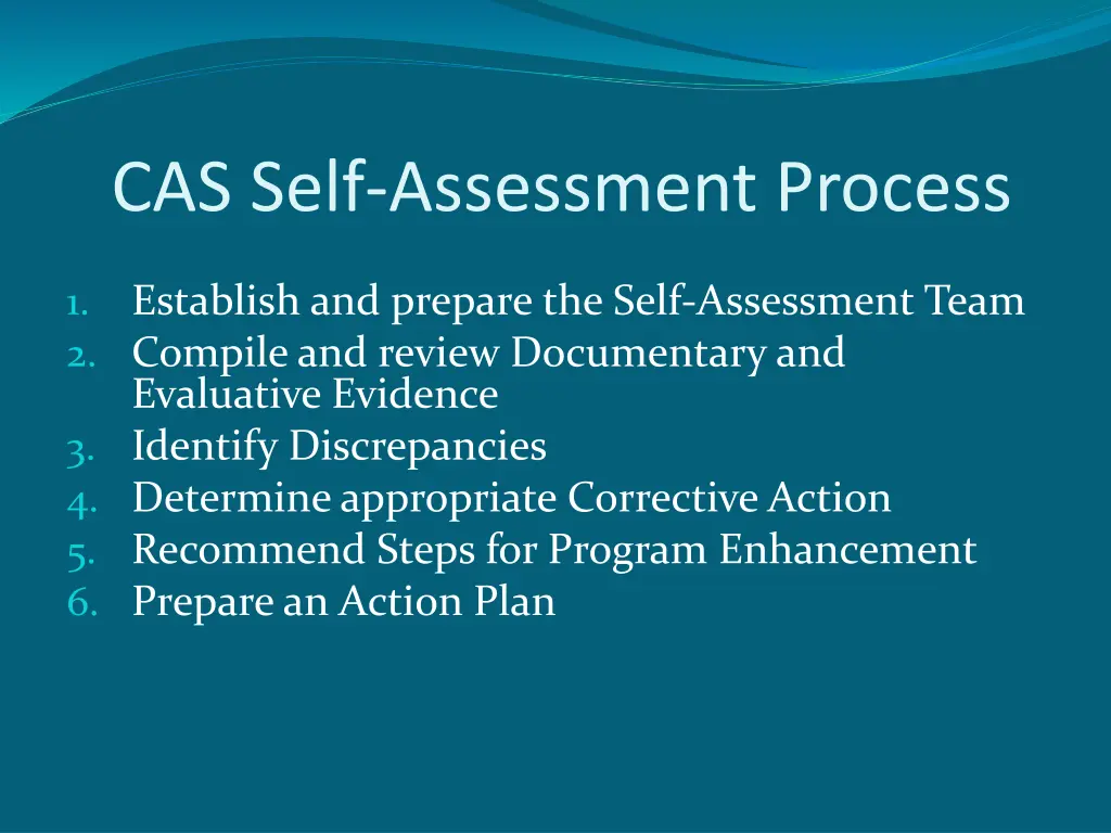 cas self assessment process