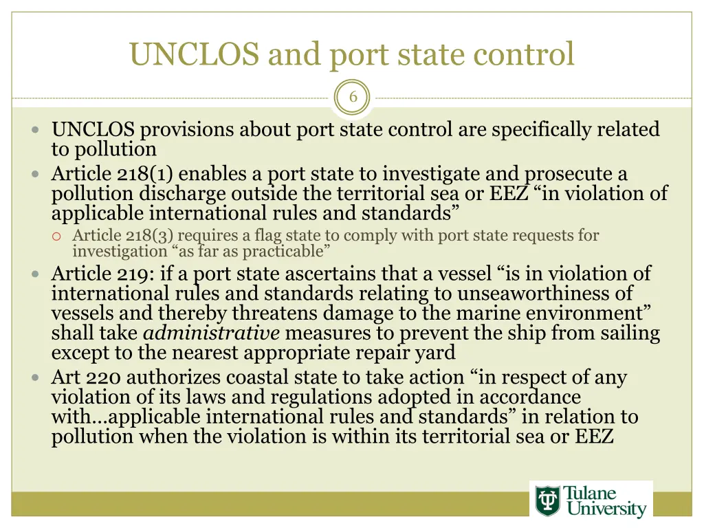 unclos and port state control