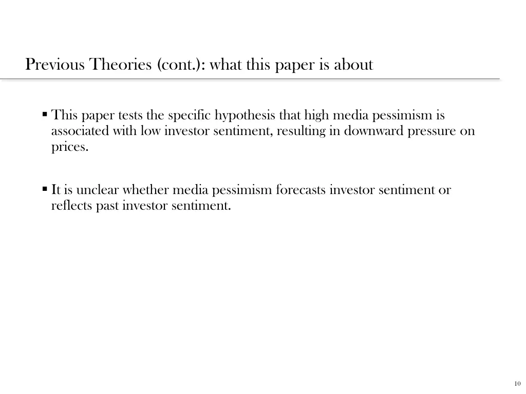 previous theories cont what this paper is about