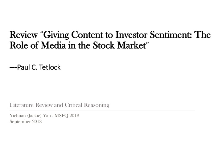 review review giving content to investor