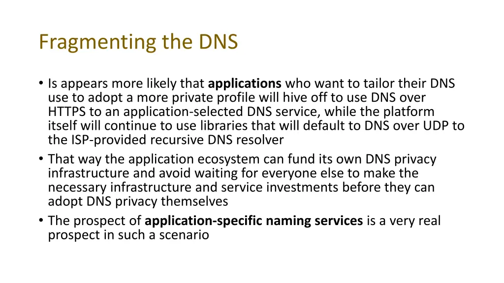 fragmenting the dns