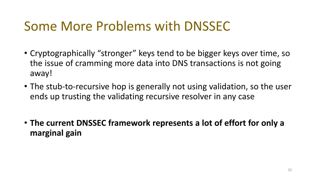 some more problems with dnssec