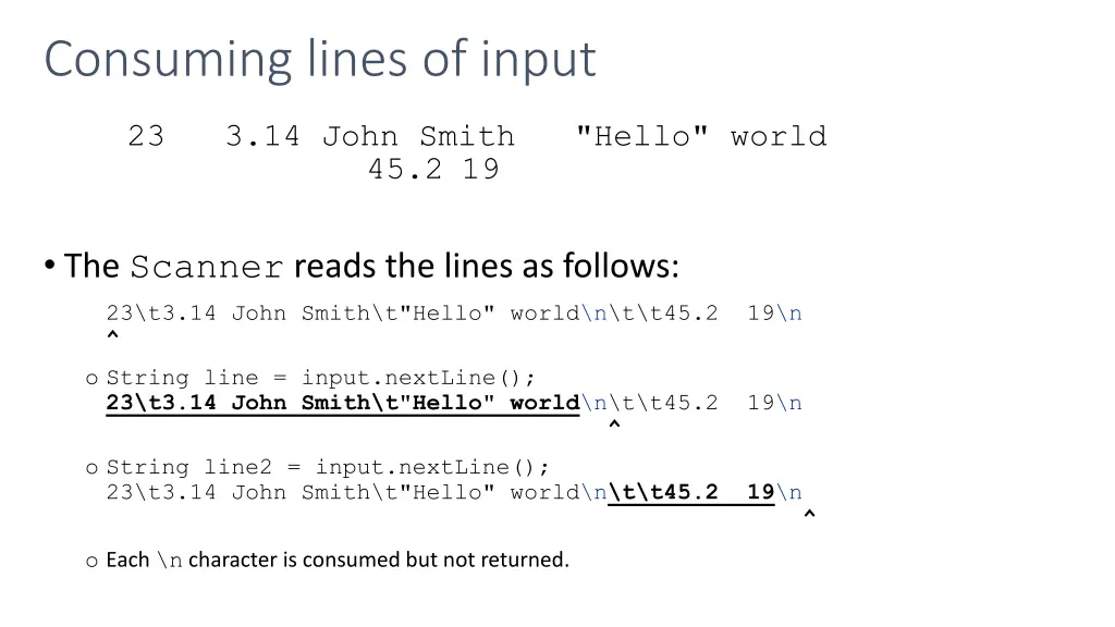 consuming lines of input