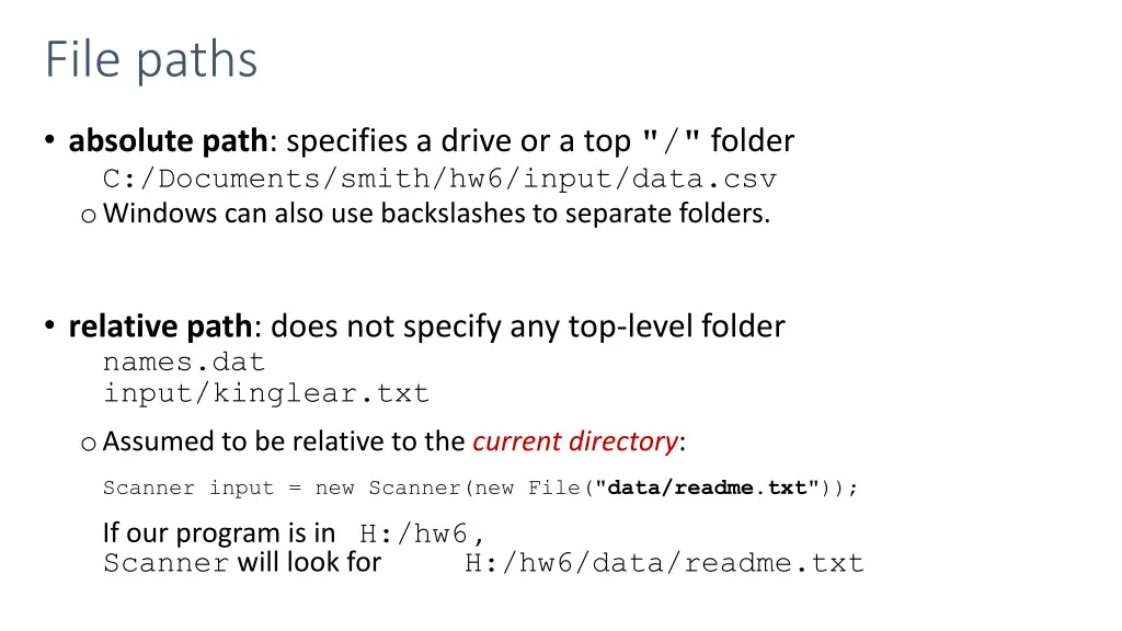 file paths