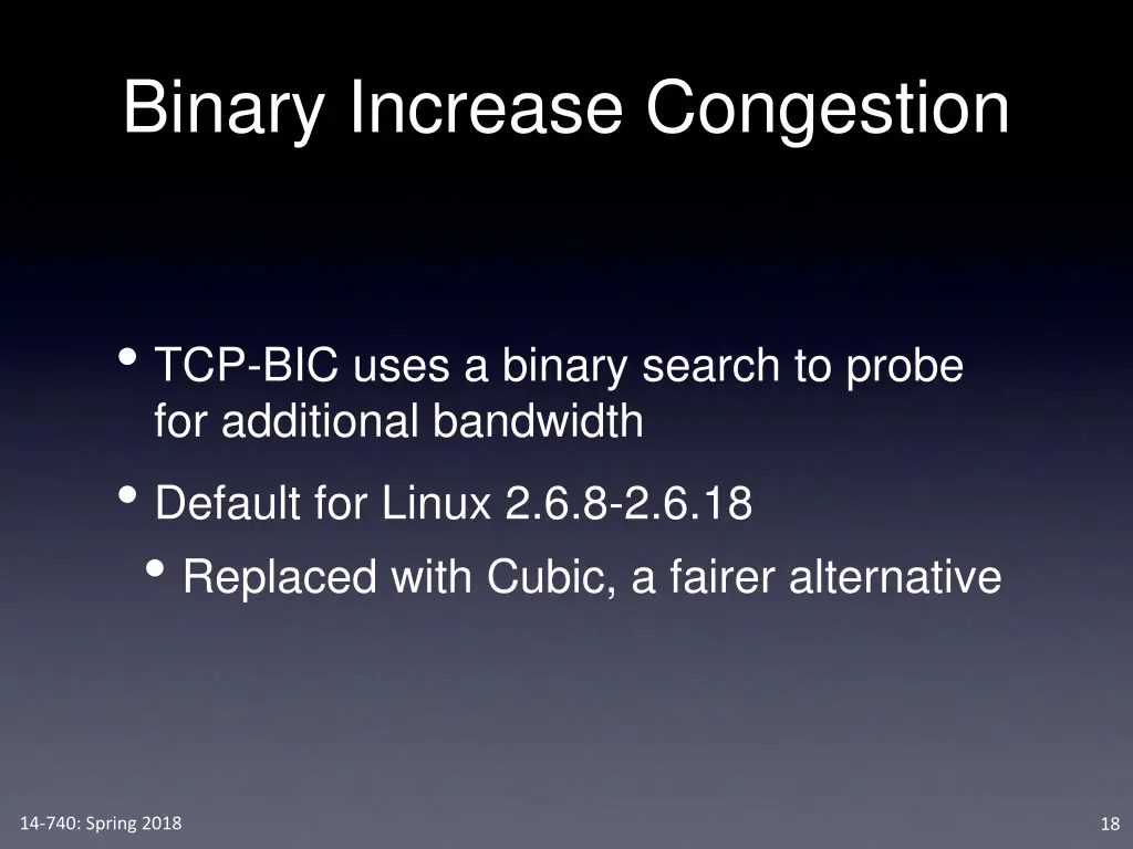 binary increase congestion