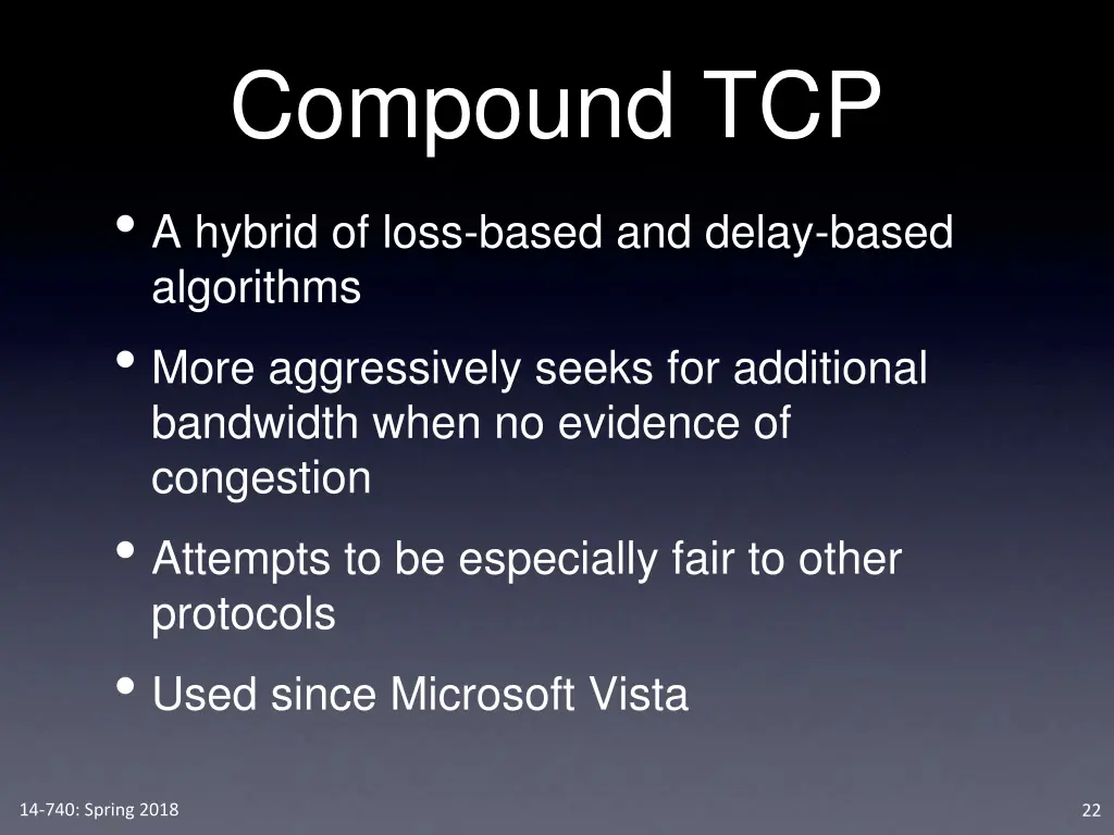 compound tcp a hybrid of loss based and delay