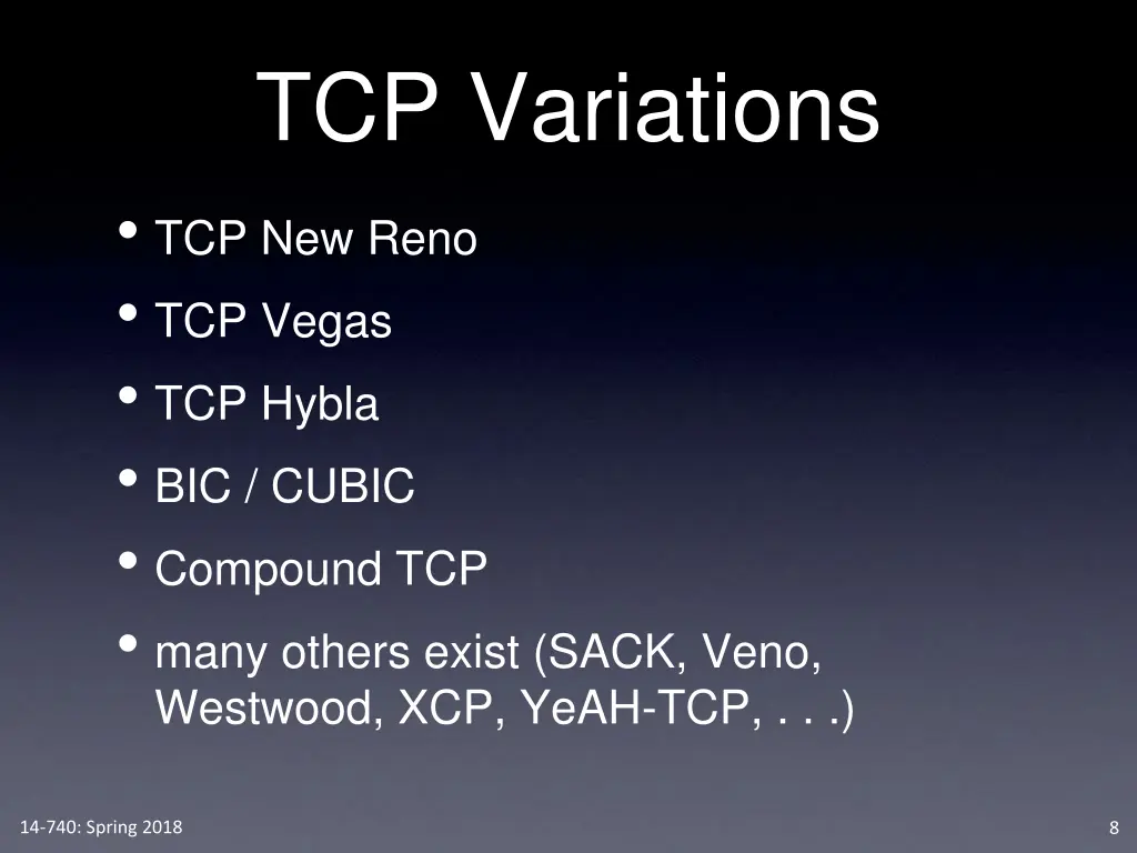 tcp variations tcp new reno tcp vegas tcp hybla