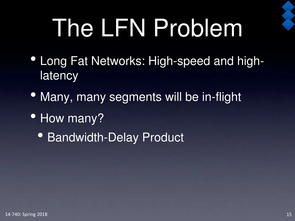 the lfn problem long fat networks high speed