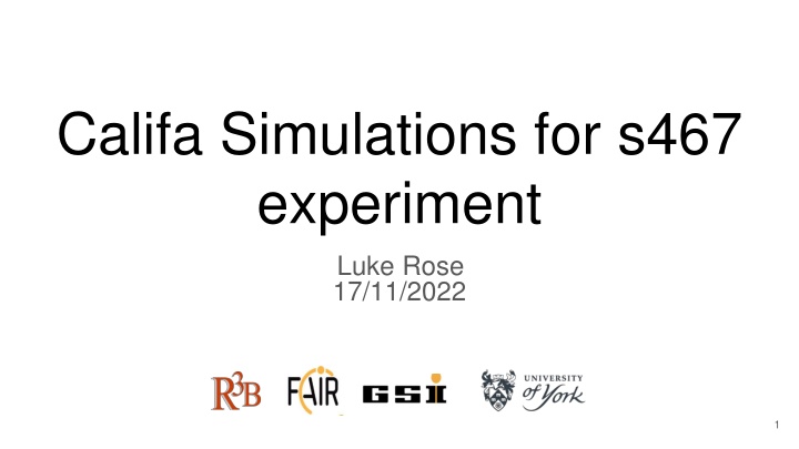 califa simulations for s467 experiment