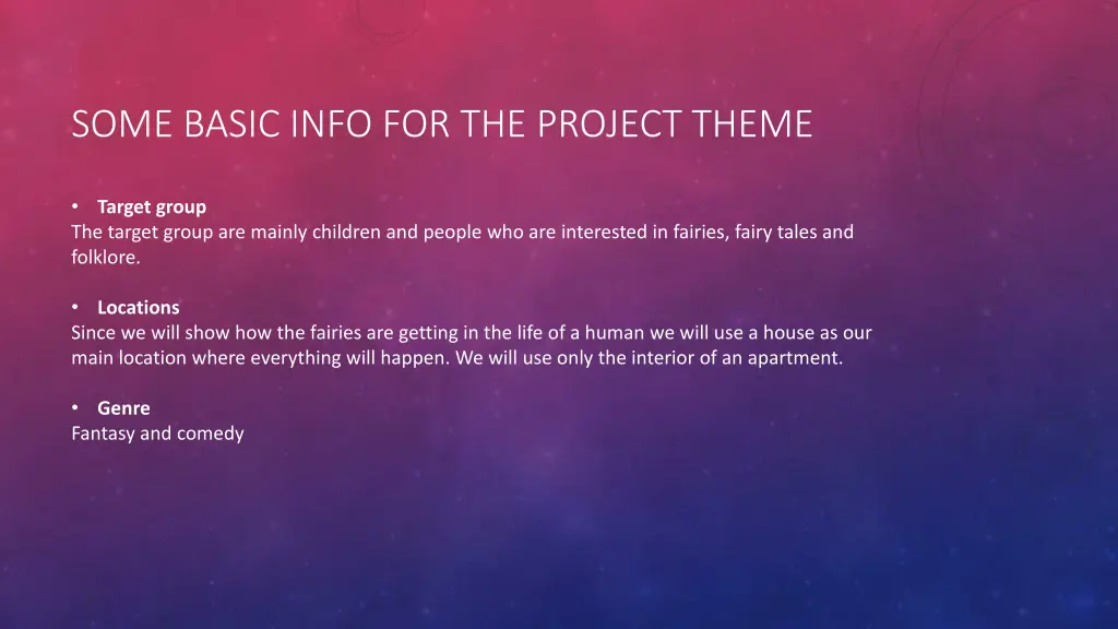 some basic info for the project theme