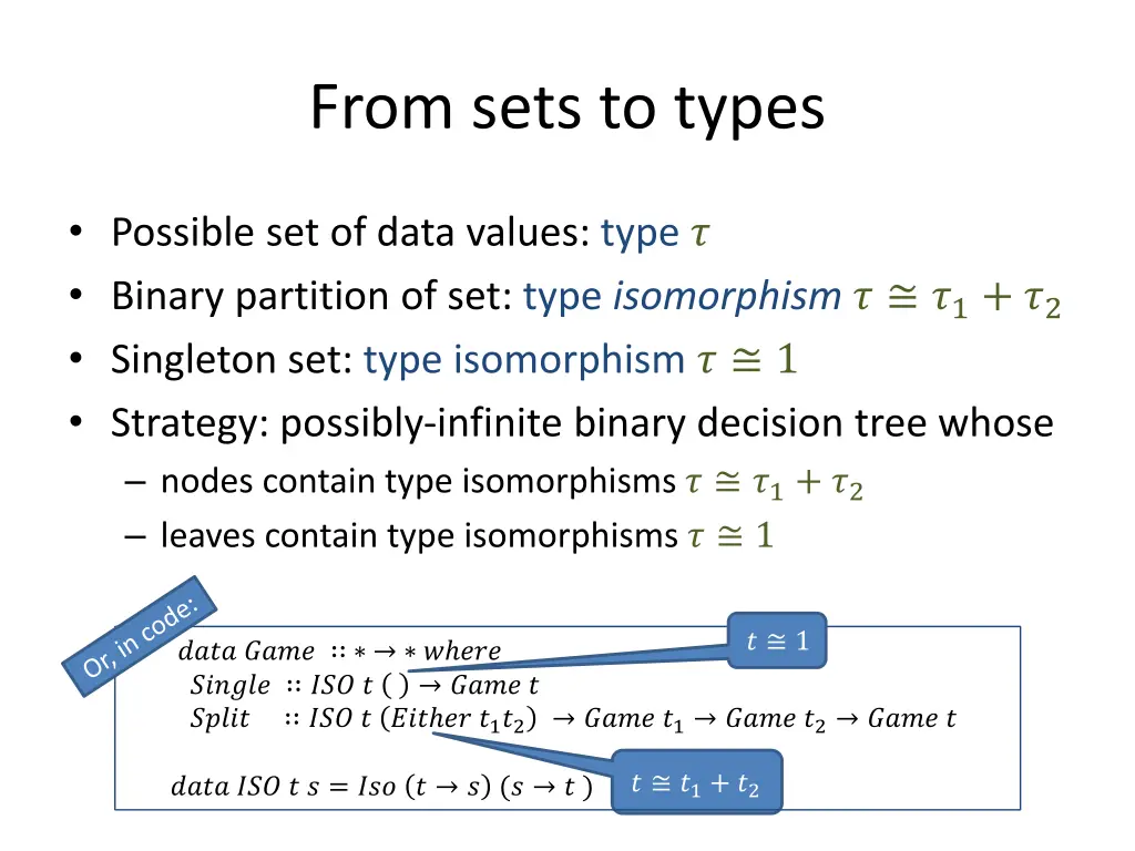 from sets to types