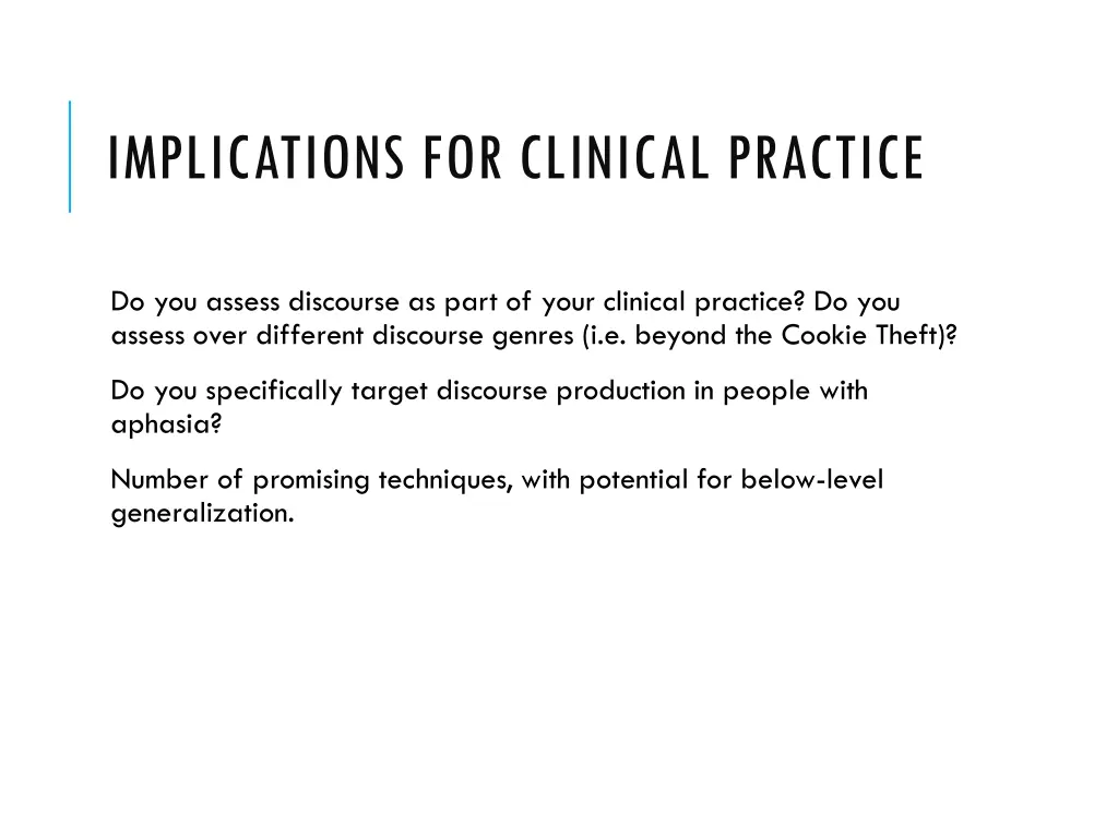 implications for clinical practice