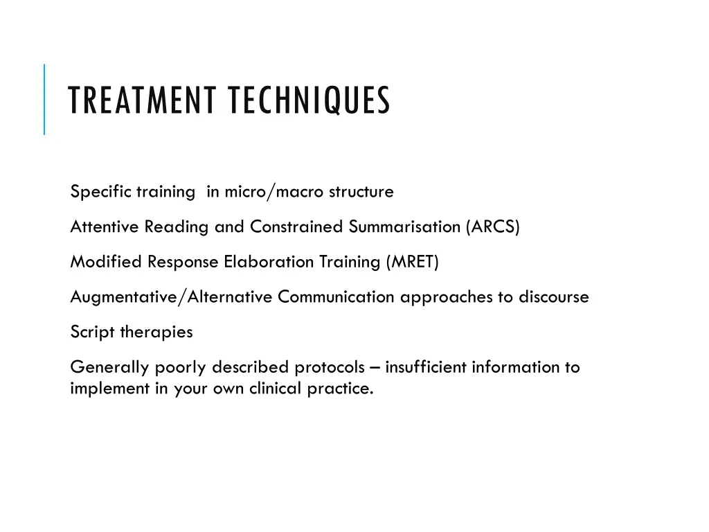 treatment techniques