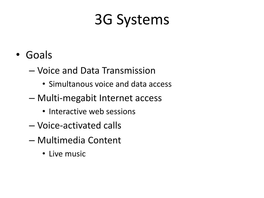 3g systems