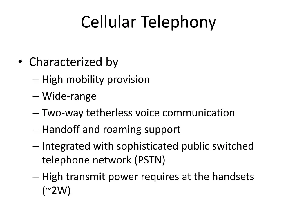 cellular telephony