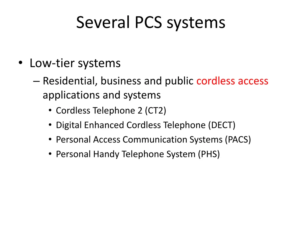 several pcs systems 1