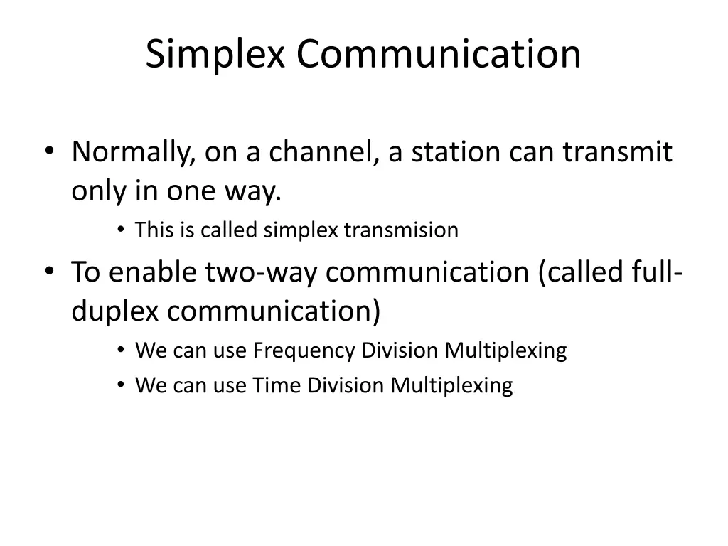 simplex communication