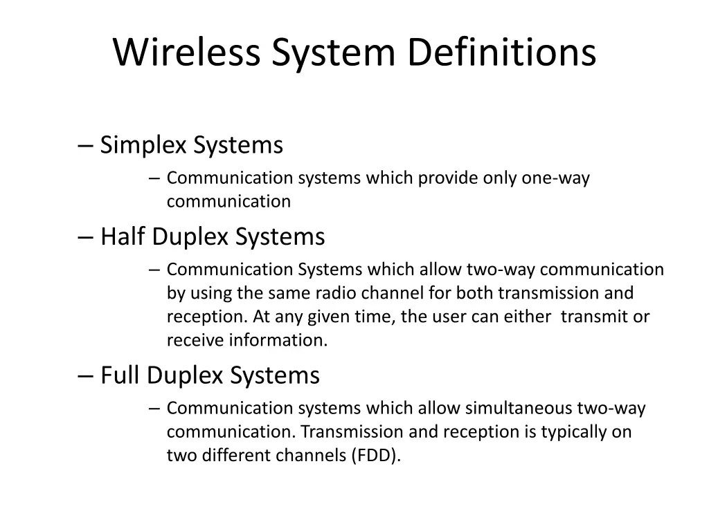 wireless system definitions 2