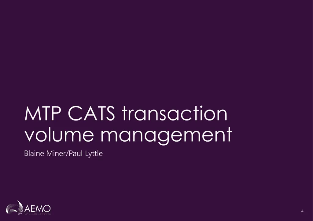 mtp cats transaction volume management blaine