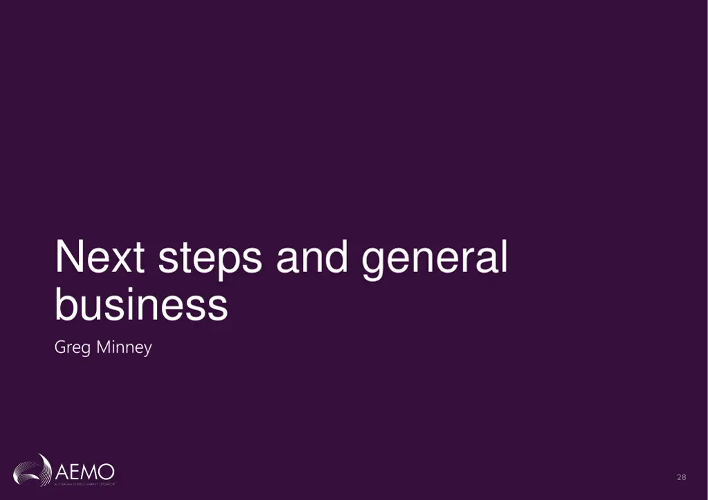 next steps and general business greg minney