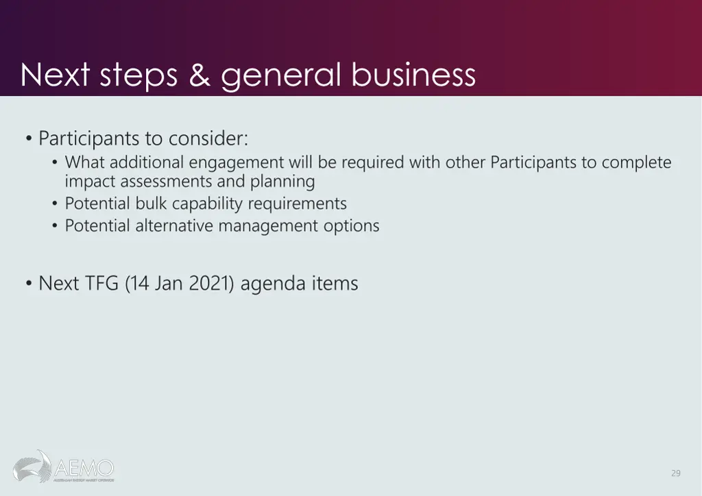 next steps general business