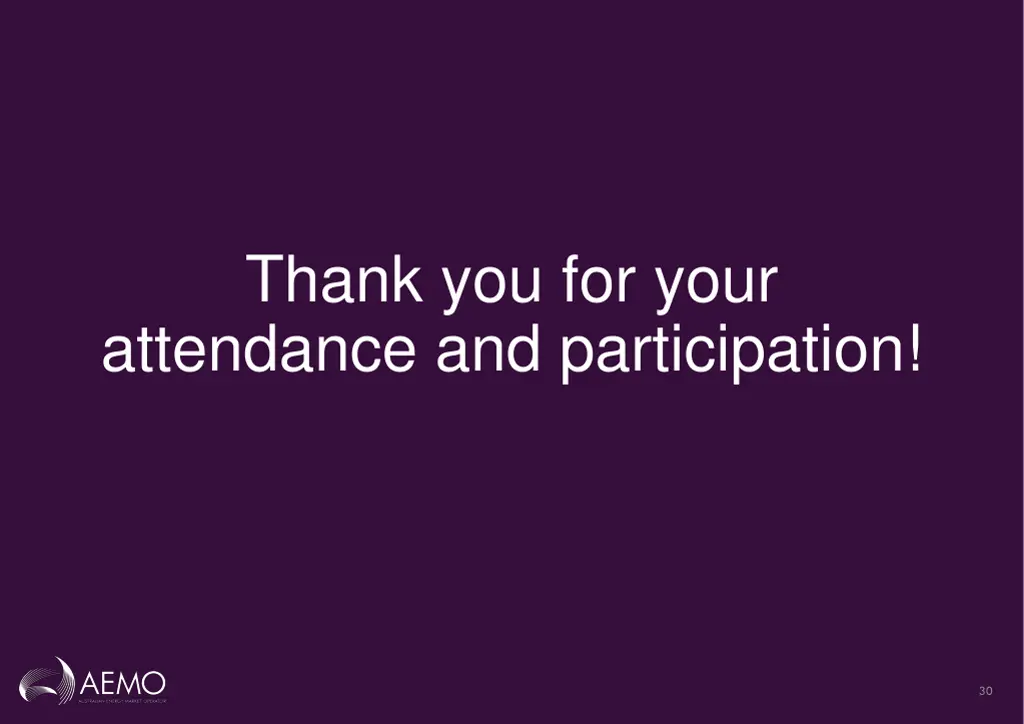 thank you for your attendance and participation