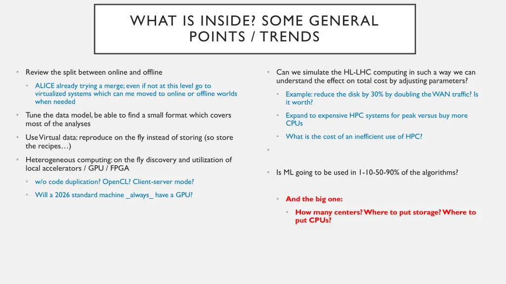 what is inside some general points trends