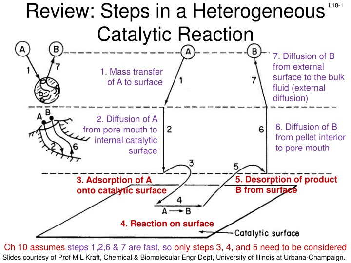 review steps in a heterogeneous catalytic reaction