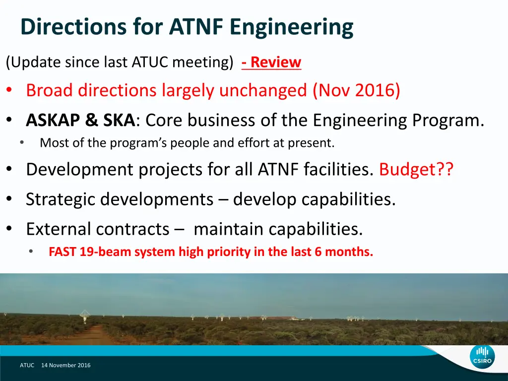 directions for atnf engineering