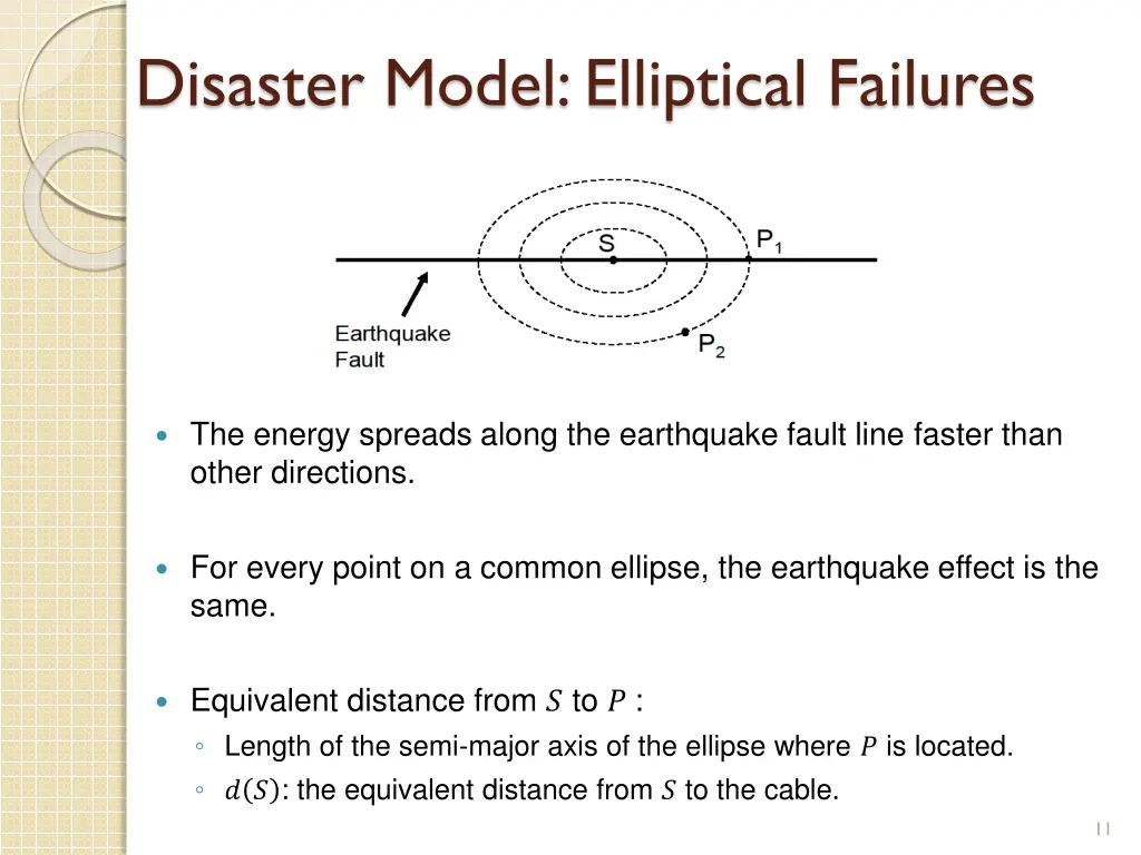 disaster model elliptical failures