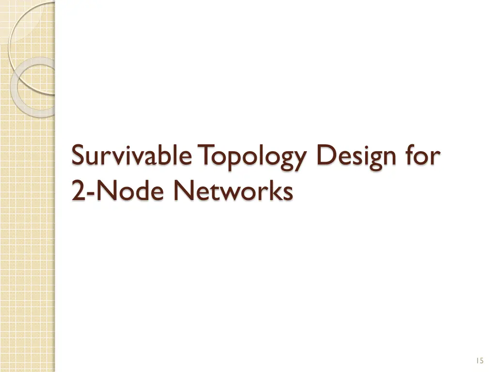 survivable topology design for 2 node networks