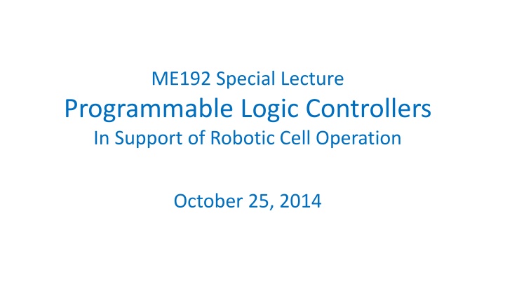 me192 special lecture programmable logic