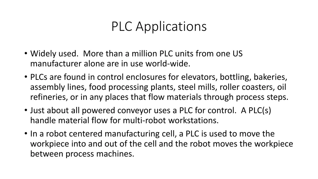 plc applications