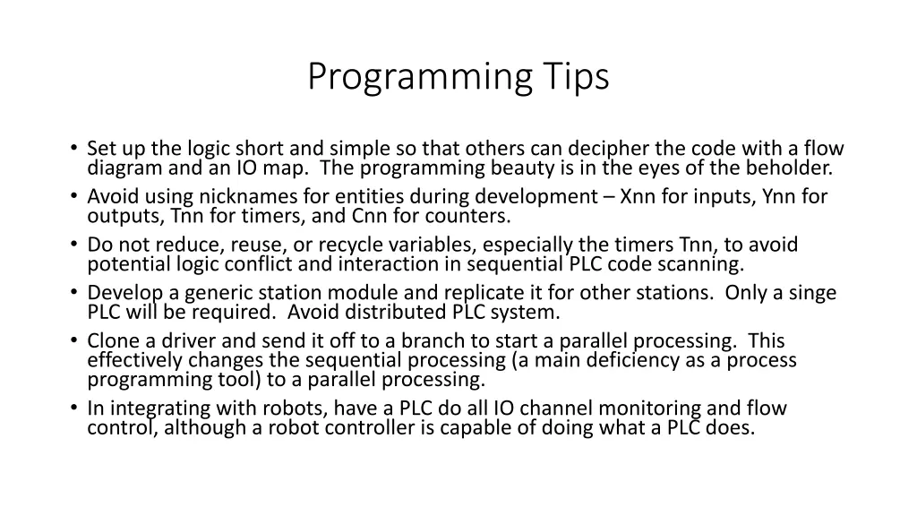 programming tips