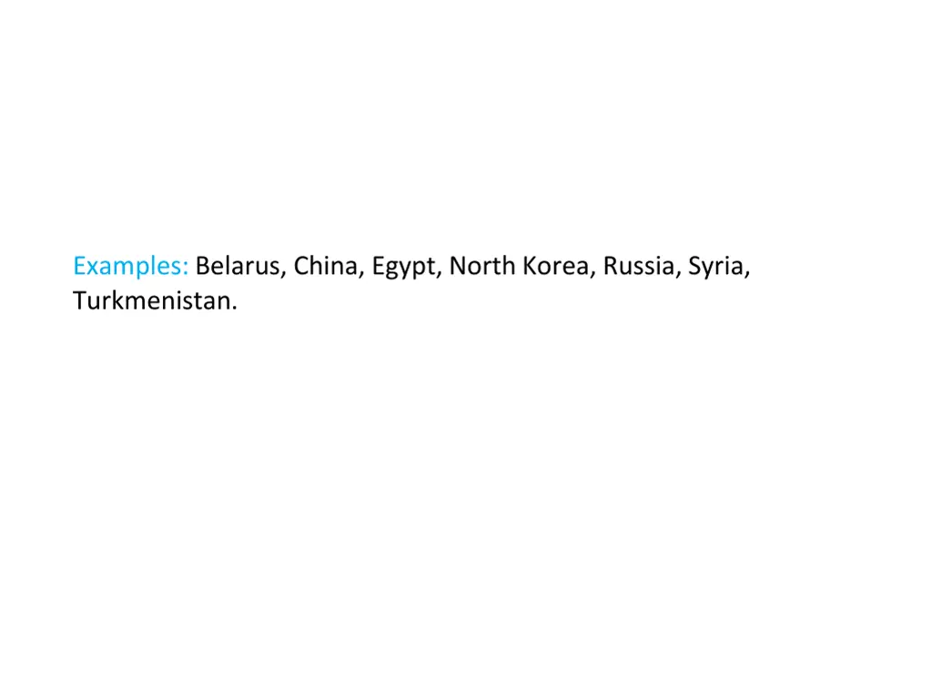 examples belarus china egypt north korea russia