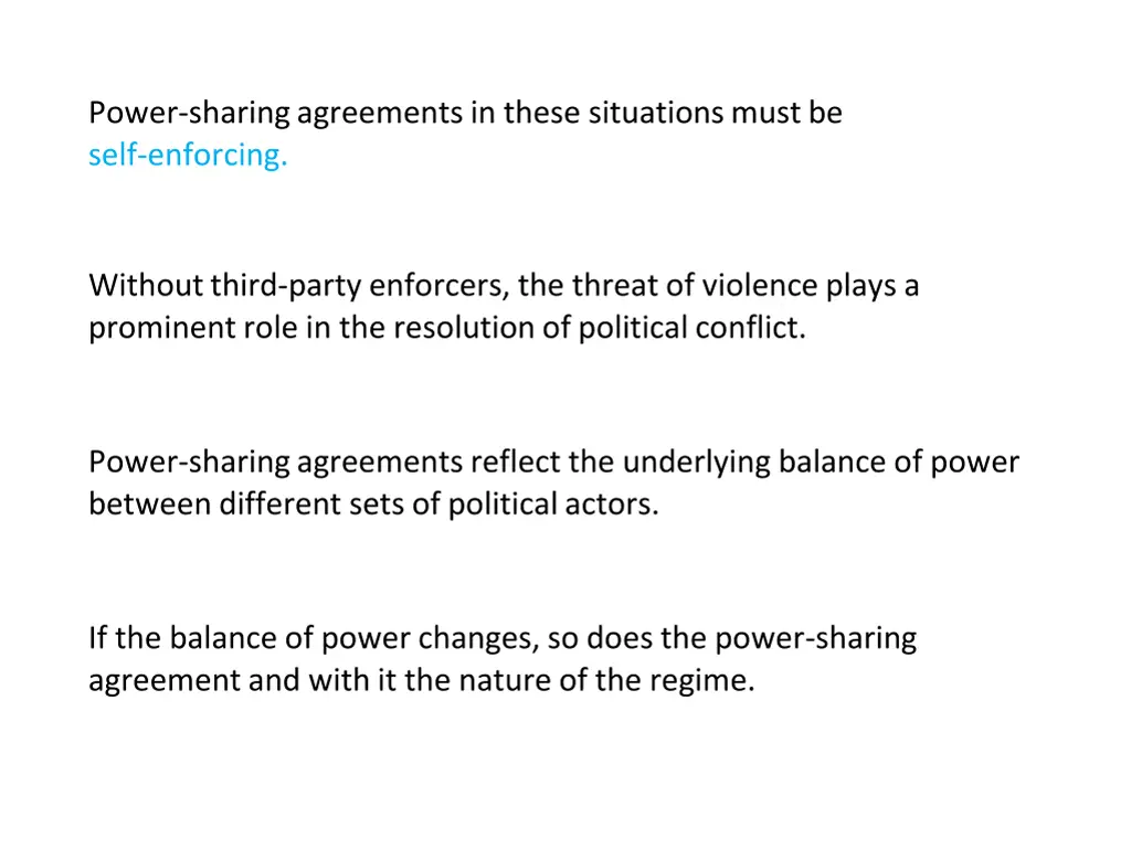 power sharing agreements in these situations must