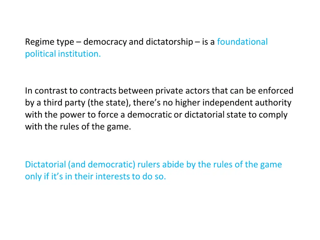 regime type democracy and dictatorship