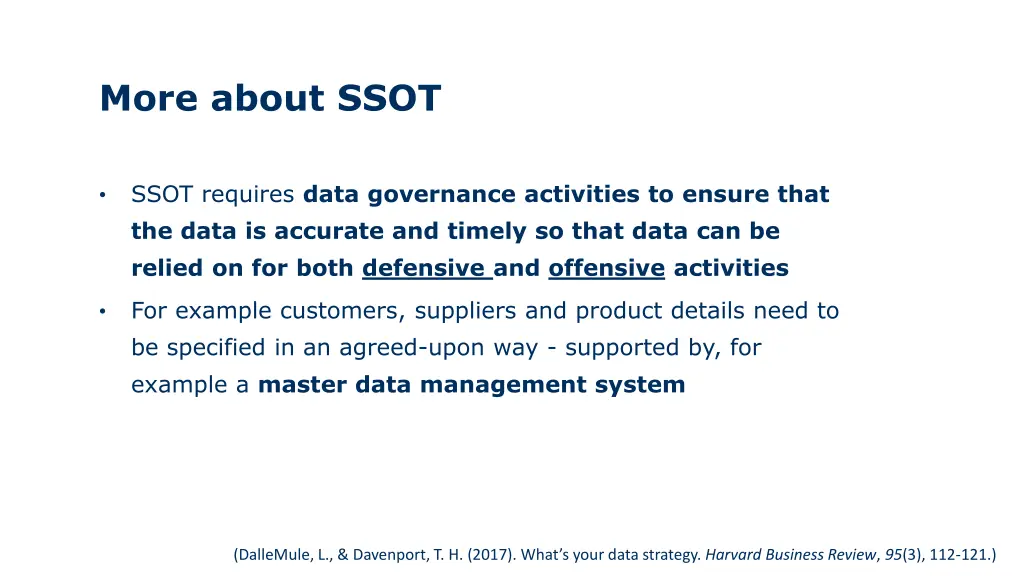 more about ssot