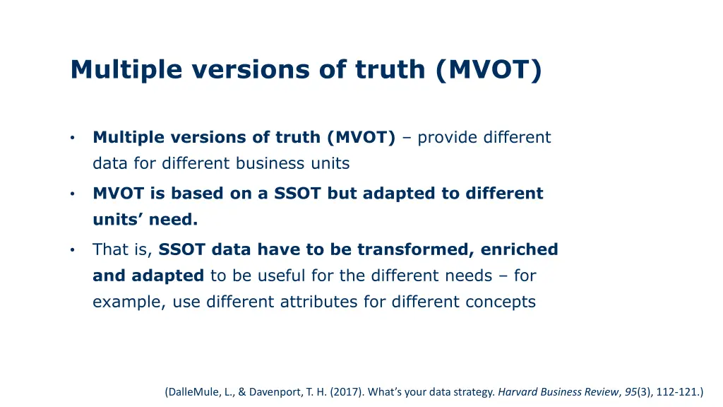 multiple versions of truth mvot