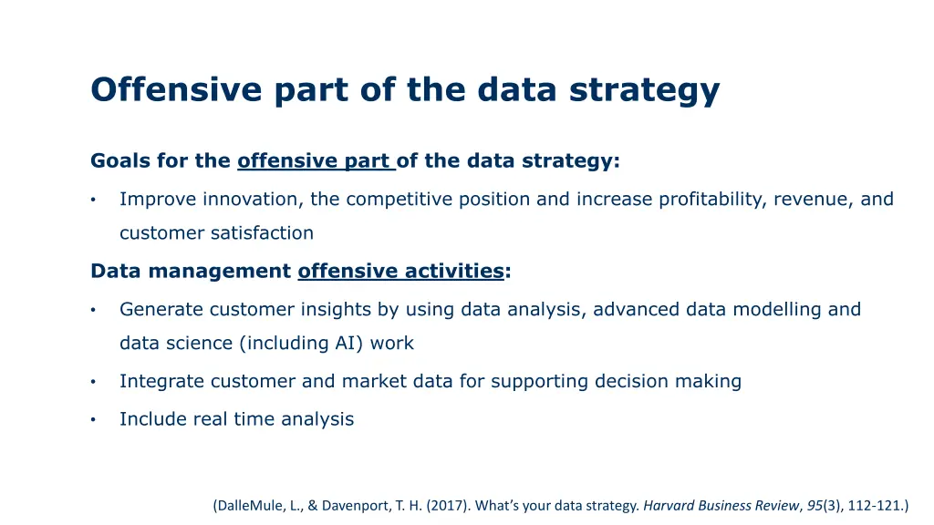 offensive part of the data strategy