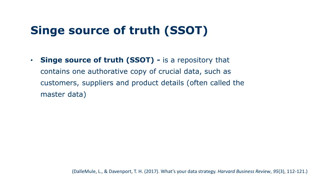 singe source of truth ssot