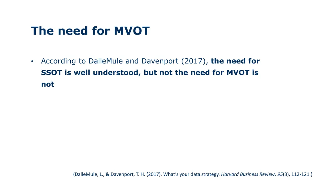 the need for mvot