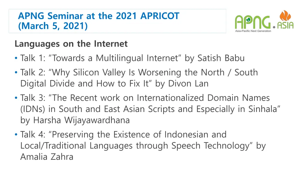 apng seminar at the 2021 apricot march 5 2021