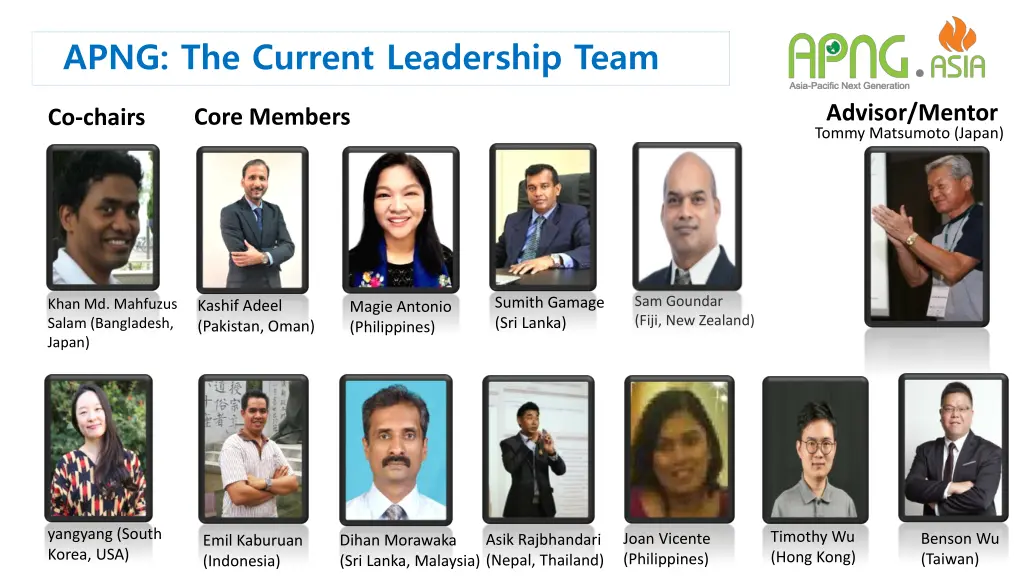 apng the current leadership team