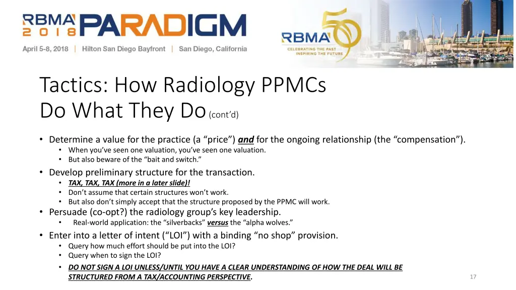 tactics how radiology ppmcs do what they do cont d