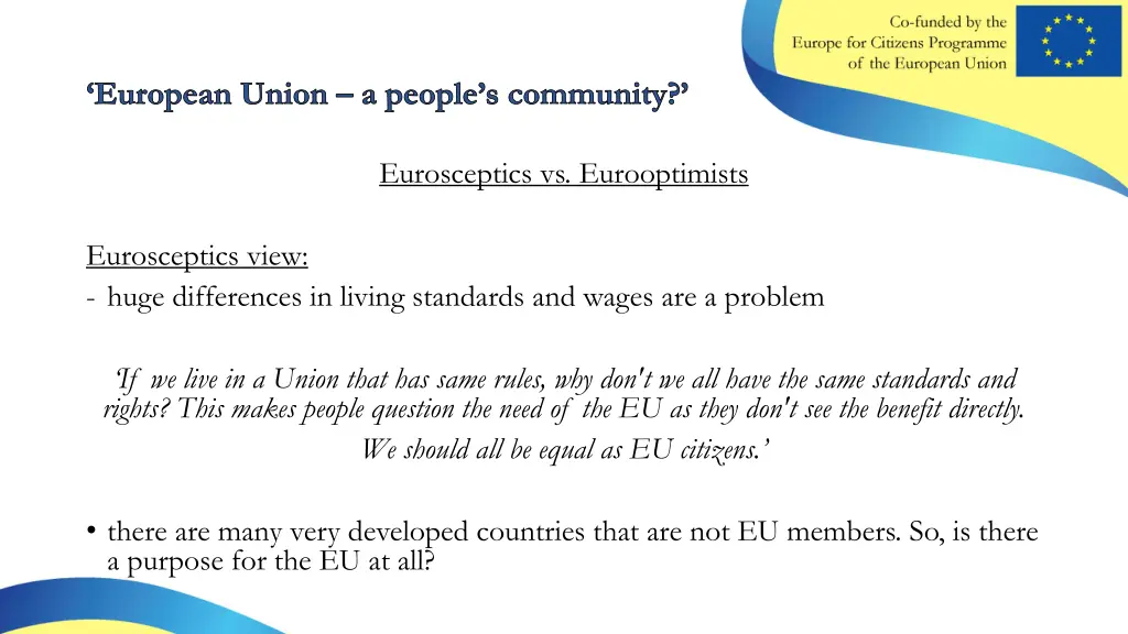 european union a people s community