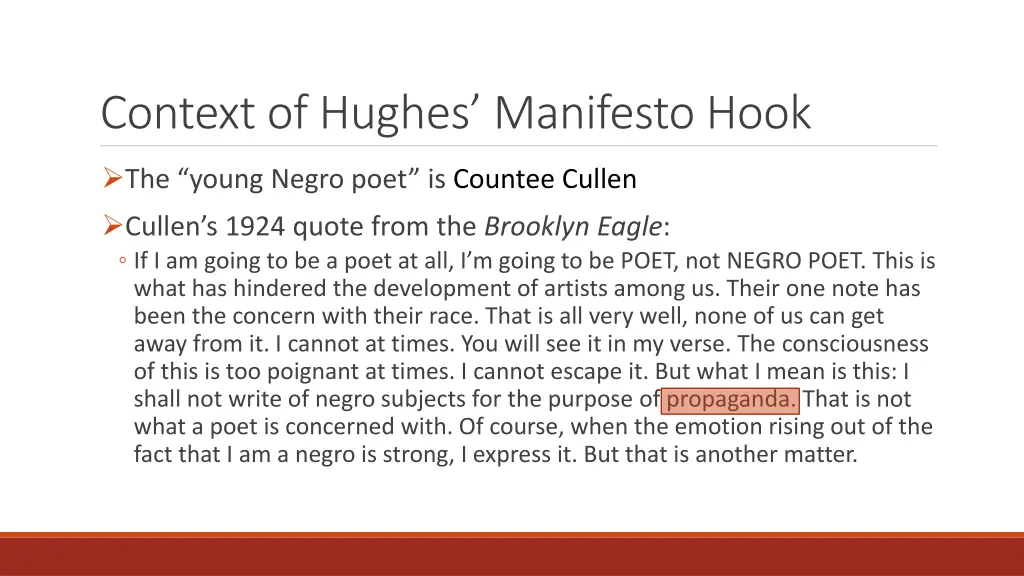 context of hughes manifesto hook