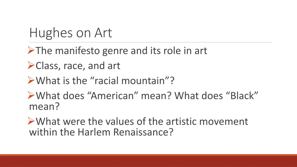 hughes on art the manifesto genre and its role